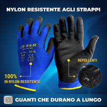Carica l'immagine nel visualizzatore di Gallery, S&amp;R-12 Paia Guanti da Lavoro protettivi in fibra di nylon con rivestimento in poliuretano, blu, Misura L/9