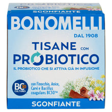 Carica l'immagine nel visualizzatore di Gallery, Bonomelli Tisana Probiotica Sgonfiante, Confezione da 10 Filtri, con Finocchio, Anice e Carvi, Integratore Alimentare, F