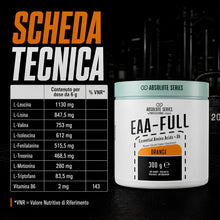 Carica l'immagine nel visualizzatore di Gallery, EAA Aminoacidi Essenziali Polvere 300g Absolute Series Gusto Arancia