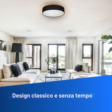 Carica l'immagine nel visualizzatore di Gallery, REV Lampada da soffitto a LED - Lampada da soffitto per camera da letto, soggiorno e cucina rotonda 30 cm con paralume i