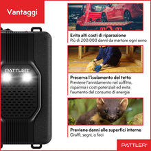 Carica l'immagine nel visualizzatore di Gallery, PATTLER Dissuasore Anti Martora per Auto con Luce - Alimentazione con Batteria Auto 12V, Batteria AA o USB - Protezione 