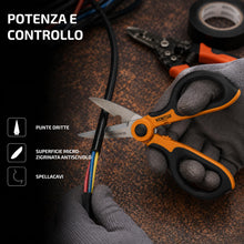 Carica l'immagine nel visualizzatore di Gallery, Forbici da Elettricista Professionali Acciaio Inox Titanio Spellafili