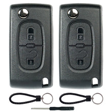 Carica l'immagine nel visualizzatore di Gallery, SUPALAND 2 Pezzi 2 Tasti Auto Guscio Chiave Telecomando Con Lama Per Peugeot 207 307 308 407 408 3008 5008 Citroen C2 C3