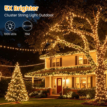 Carica l'immagine nel visualizzatore di Gallery, Luci Albero di Natale, 15M 1000 LEDs Catena Luminosa per Esterno Interno