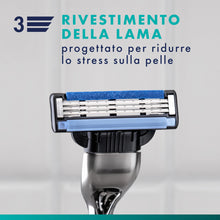 Carica l'immagine nel visualizzatore di Gallery, Gillette Mach 3 Rasoio Barba Manuale, 12 Lamette Uomo, Multicolore