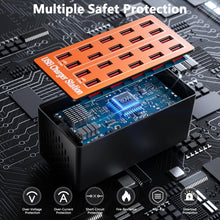 Carica l'immagine nel visualizzatore di Gallery, Caricabatterie USB Multiplo da 20 Porte, Stazione di Ricarica Intelligente da Scrivania con Ricarica Rapida e Design Com