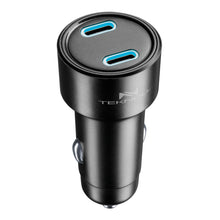 Carica l'immagine nel visualizzatore di Gallery, Caricabatterie Rapido 65W -2 Porte: 1xUSB-C 20W PD + 1xUSB-C 45W PD - LED Attivo - Ricarica Sicura in Auto - Adatto a Tu