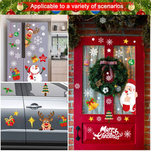 Carica l'immagine nel visualizzatore di Gallery, Adesivi natalizi per finestre, 256 pezzi, decalcomanie natalizie per vetro, riutilizzabili, double face, decorazioni per finestre, Babbo Natale, alce, pupazzo di neve, calze, albero di Natale e