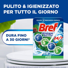 Carica l'immagine nel visualizzatore di Gallery, Bref WC Power Activ Active Pine Detergente WC profumatore 6 pezzi