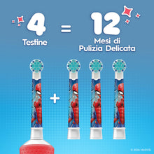 Carica l'immagine nel visualizzatore di Gallery, Oral-B Pro Kids Testine Di Ricambio Con Spiderman, Confezione Da 4 Pezzi