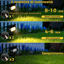 Carica l'immagine nel visualizzatore di Gallery, Faretti Solari LED da Giardino, 2 Pezzi, 200 lm, 3000K Luce Calda