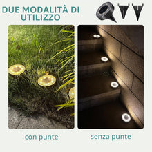 Carica l'immagine nel visualizzatore di Gallery, Carehabi 8 Pezzi lampade solari da giardino, luci da esterno giardino solari, IP68, impermeabili,luci solari esterno per