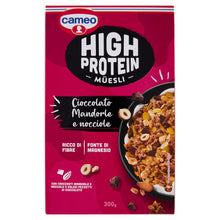 Carica l'immagine nel visualizzatore di Gallery, Cameo High Protein Muesli, Cereali Proteici Con Cioccolato Fondente, Croccanti Mandorle E Nocciole Tostate, Muesli Prote