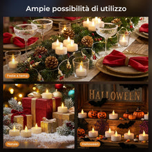 Carica l'immagine nel visualizzatore di Gallery, cimetech 12 lumini a LED con timer, telecomando senza fiamma decorazioni