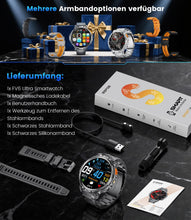 Carica l'immagine nel visualizzatore di Gallery, ESFOE Smartwatch Uomo Militare con 1000mAh/Torcia LED,1.85" Orologio Smart Watch con Chiamate Bluetooth,5ATM Impermeabil