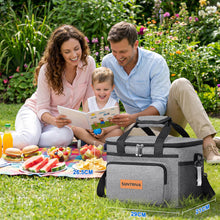 Carica l'immagine nel visualizzatore di Gallery, Borsa Termica Porta Pranzo 15L con Tracolla, Impermeabile, Grigio