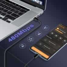 Carica l'immagine nel visualizzatore di Gallery, YISH Cavo USB C to USB C 60W：[0.5M+1M+1M+2M] PD3.0 Cavo USB Type C to Type C Ricarica Rapida 4Pezzi Nylon Intrecciato Ca