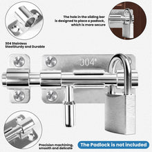 Carica l'immagine nel visualizzatore di Gallery, 2 Pezzi Chiavistello Catenaccio Porta 4" 100mm Inox 304 per Porte Interne