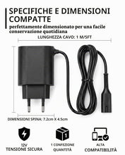 Carica l'immagine nel visualizzatore di Gallery, Caricatore Rasoio, Sostitutivo Cavo di Ricarica 12V per Rasoio Elettrico per Braun Serie 3/5/7/9, 370 3040S 310S 340S 72