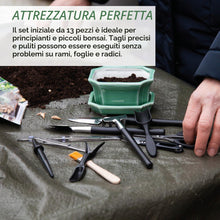 Carica l'immagine nel visualizzatore di Gallery, HAPPY SEED Kit Bonsai Attrezzi 13 Pezzi con Pratica Borsa - Mini Utensili da Giardinaggio per Piante da Interno e Una Co