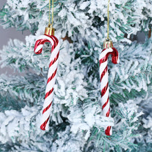 Carica l'immagine nel visualizzatore di Gallery, HERZWILD 12 decorazioni per albero di Natale a forma di bastoncini di zucchero, decorazioni palline natalizie (bianco-rosso)
