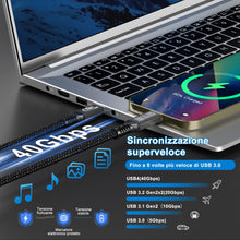 Carica l'immagine nel visualizzatore di Gallery, CAKOBLE 16K Cavo Thunderbolt 4 USB4 1m - 40Gbps, Ricarica Rapida PD3.1,16K@30Hz/8K@60Hz/4K@144Hz - Cavo USB-C 240W per M