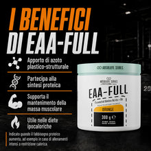Carica l'immagine nel visualizzatore di Gallery, EAA Aminoacidi Essenziali Polvere 300g Absolute Series Gusto Arancia
