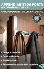 Carica l'immagine nel visualizzatore di Gallery, Menz Appendiabiti Per Porta in Acciaio INOX per Appendere - Robusto Appendiabiti da Porta con Ganci per Porta in Design 