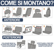 Carica l'immagine nel visualizzatore di Gallery, Auto Accessori Lupex - Copri sedili Auto Universali LS09 | Colore Grigio | Set Anteriori e Posteriori | Poliestere | No 