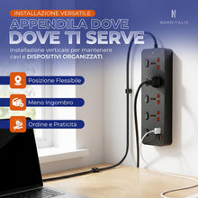 Carica l'immagine nel visualizzatore di Gallery, Multipresa Universale 8 in 1 da Viaggio con 4 Prese Internazionali, 2 USB-A e 2 USB-C, 5 Interruttori Indipendenti, Cavo