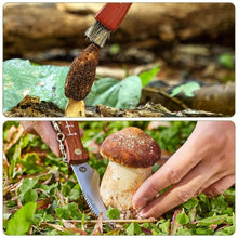 Carica l'immagine nel visualizzatore di Gallery, Coltello da funghi con spazzola e custodia; kit di raccolta portatile compreso coltello da funghi, pennello, portachiavi