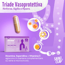 Carica l'immagine nel visualizzatore di Gallery, SainzClap® Integratore Triade Diosmina Esperidina Vitamina C, 30 Capsule
