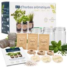 Carica l'immagine nel visualizzatore di Gallery, CULTIVEA® Set Erbe Aromatiche da Coltivare – Semi Basilico, Prezzemolo ed Erba Cipollina – Kit Aromatica con 3 Vasetti i