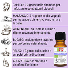 Carica l'immagine nel visualizzatore di Gallery, Lavanda vera Officinalis Bio Olio essenziale 100% Puro 10 ml - Uso interno Terapeutico Alimentare Diffusori Aromaterapia