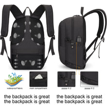 Carica l'immagine nel visualizzatore di Gallery, Tzowla Zaino Porta PC Universitari Uomo e Donna,Zaino da Viaggio Impermeabile Antifurto di Ricarica USB e Serratura per Notebook da 15/15,6 Pollici,Zaino da Giorno Sottile Lavoro Business-Nero