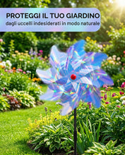 Carica l'immagine nel visualizzatore di Gallery, Girandole Spaventa Uccelli e Piccioni, 6 Pezzi Riflettenti 2 Design, Dissuasori Efficaci per Balcone, Giardino, Frutteto