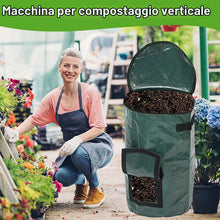 Carica l'immagine nel visualizzatore di Gallery, Garden Stand Up Composter,Contenitore per Compost Giardino,Compostiera Domestica,Moderna Mini Compostiera Rapida, Compos
