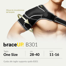Carica l'immagine nel visualizzatore di Gallery, BraceUP Tutore Spalla Regolabile – Fascia Spalla con Tasca per Ghiaccio, Supporto per Lussazioni, Tendiniti, Artrite e D