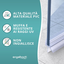 Carica l'immagine nel visualizzatore di Gallery, Engelbach® Guarnizione Doccia Sottoporta - Per porte in vetro 5-8 mm - Profilo in gomma extra spesso - Impermeabile e fa