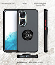 Carica l'immagine nel visualizzatore di Gallery, XINYEXIN Cover per Honor 90 5G, Traslucida Custodia Antiurto Antigraffio con Supporto Anello a 360°, PC + TPU Bumper Cas