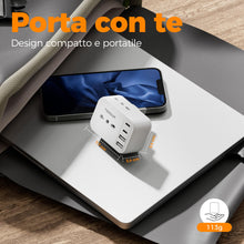Carica l'immagine nel visualizzatore di Gallery, TESSAN Adattatore Presa Inglese con 2 USB C e 2 USB A, 7 in 1 Adattatore UK