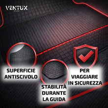 Carica l'immagine nel visualizzatore di Gallery, Tappetini Auto Universali in Gomma GripFeel – Set 4 Pezzi – Antiscivolo, Lavabili, Sagomabili – Nero – Anteriori 61x45 c