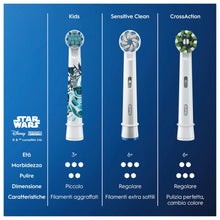 Carica l'immagine nel visualizzatore di Gallery, Oral-B Kids 3+ Testine Spazzolino Elettrico Star Wars, Confezione da 8 Testine di Ricambio, Delicato per i Bambini, con 