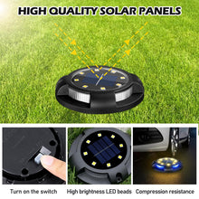 Carica l'immagine nel visualizzatore di Gallery, Vegena 8 Pezzi Luci Solari Esterno Giardino 8+4 LED Faretti Solari a Led da Esterno IP65 Impermeabile Luce Solare Led es