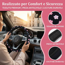 Carica l'immagine nel visualizzatore di Gallery, Coprivolante Auto in Cotone, Coprivolante Auto Universale da 38 cm, Antiscivolo e Traspirante, Proteggi Volante con Desi