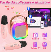 Carica l'immagine nel visualizzatore di Gallery, Chennyfun Macchina Karaoke con 2 Microfono, Karaoke Portatile Bambini