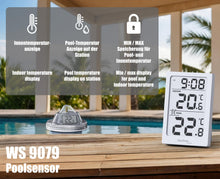 Carica l'immagine nel visualizzatore di Gallery, Technoline Termometro digitale radio per piscina WS9079 con stazione, misura la temperatura dell'acqua e trasmette i dat
