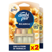 Carica l'immagine nel visualizzatore di Gallery, Ambi Pur 3Volution Ricarica Profumatore Elettrico, 2 Ricariche, Lenor Oro