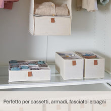 Carica l'immagine nel visualizzatore di Gallery, LOVE IT STORE IT Premium Organizer Cassetti -Organizzatore Armadio Pieghevole con 24 Scomparti - Set da 2 - Rinforzi in Cartone -30x30x8cm - Beige