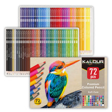 Carica l'immagine nel visualizzatore di Gallery, KALOUR set di 72 matite colorate, con nucleo morbido, perfette per disegnare e per creare ombre, ideale come regalo per 